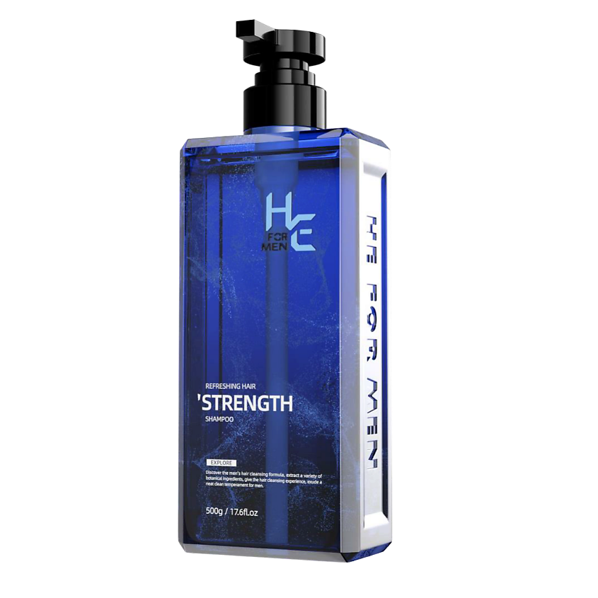 Изображение товара HE FOR MEN ШАМПУНЬ мужской для укрепления волос НЕ STRENGTH refreshing, 500 г