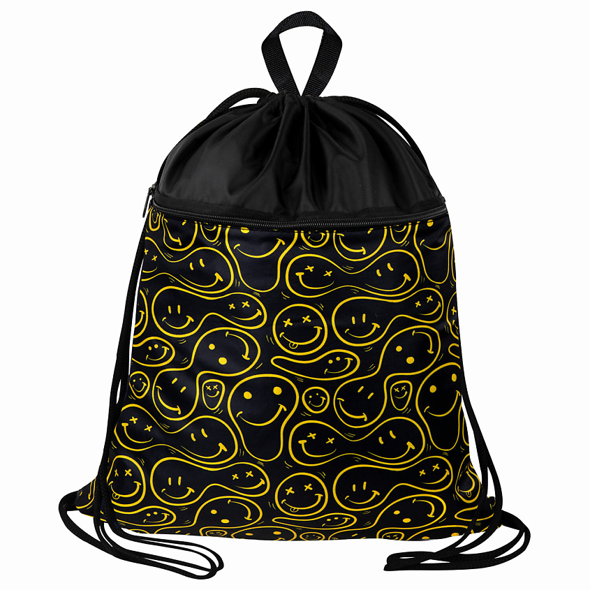 Изображение товара BRAUBERG Мешок для обуви БОЛЬШОЙ, с ручкой, карман на молнии, сетка Smiles, 1 шт.