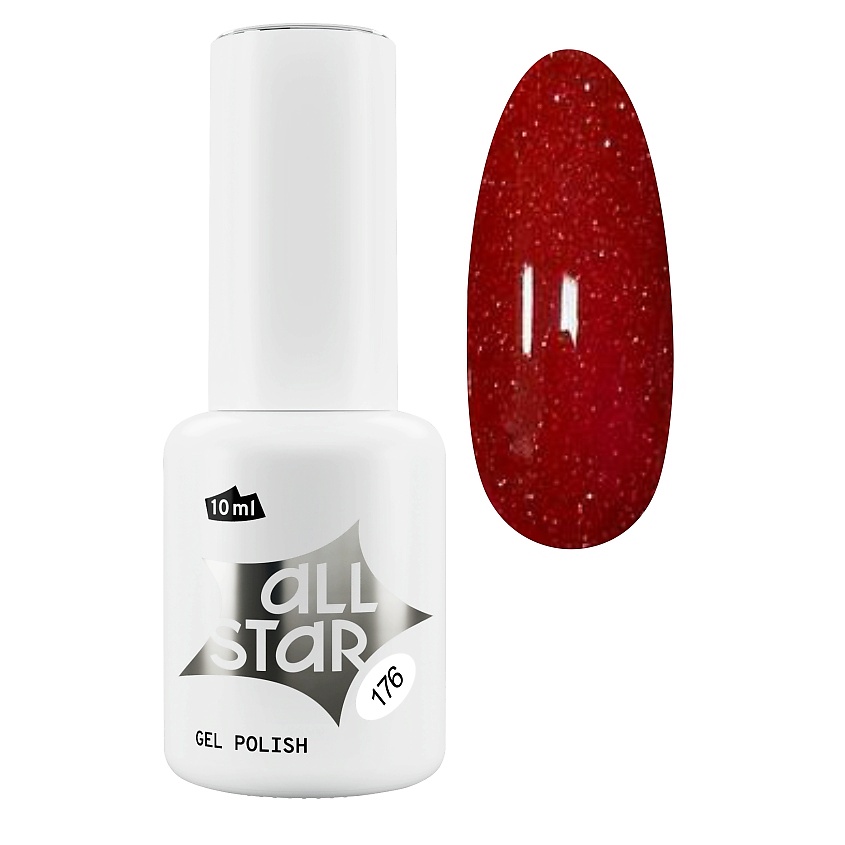 Изображение товара ALL STAR PROFESSIONAL Гель-лак, 10 мл; цвет: Reflective Red 176 красный рефлектив
