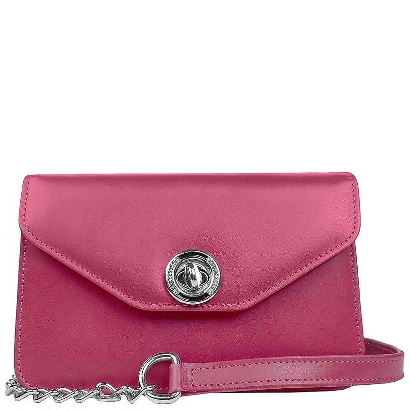 Изображение товара Женская сумка из натуральной кожи с автоматической застежкой синяя 20x11x7