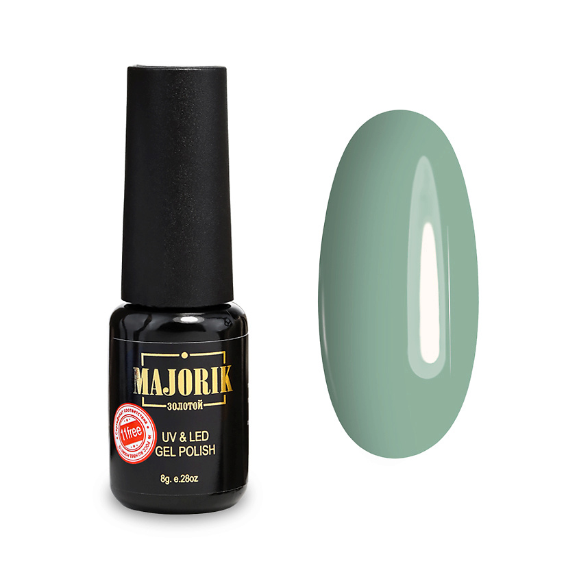 Изображение товара MAJORIK Гель-лак Coler №08 Зеленый - стойкое покрытие для маникюра