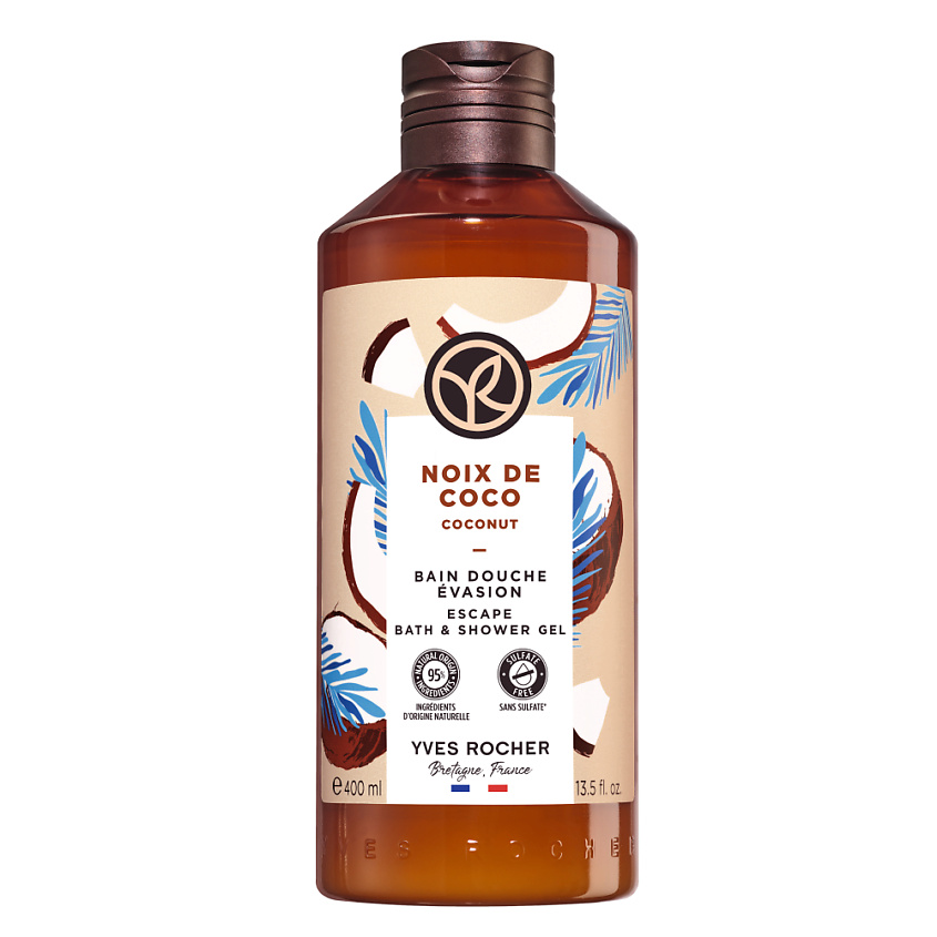 Изображение товара YVES ROCHER Гель для душа и ванны «Кокосовый орех», 400 мл