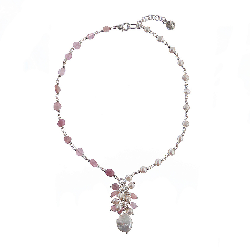 Изображение товара LANZEROTTI Колье, Monroe, с розовым кварцем и жемчугом, LZ-23.07-293