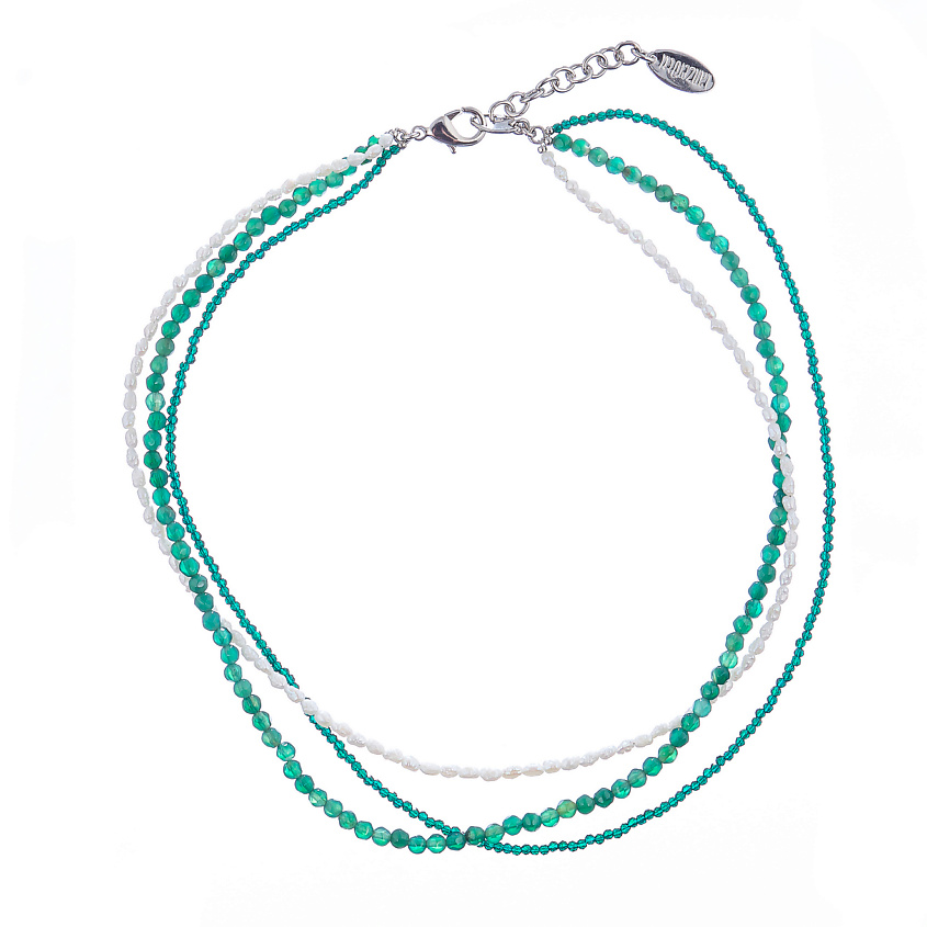 Изображение товара Колье Crespino из натуральных камней и кристаллов, тройное, женское