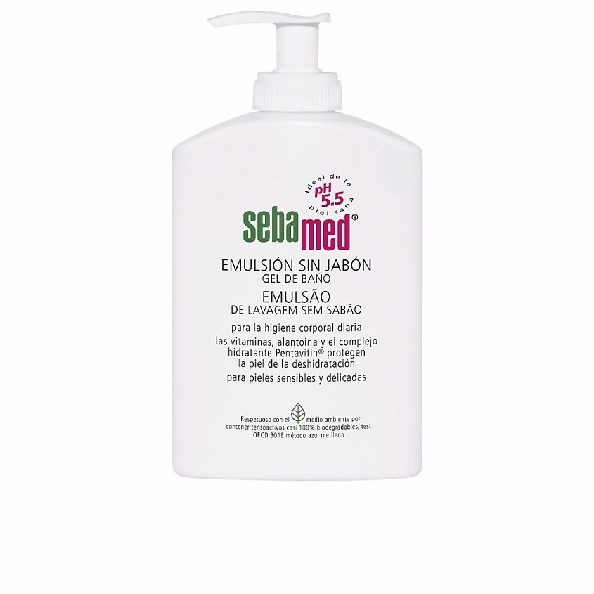 Изображение товара SEBAMED Гель для душа Soap-Free Emulsion с аллантоином и витаминами для чувствительной кожи, 500 мл