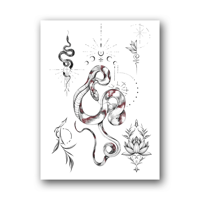 Изображение товара Временные тату TATTS 10x15 см безопасное и реалистичное украшение тела