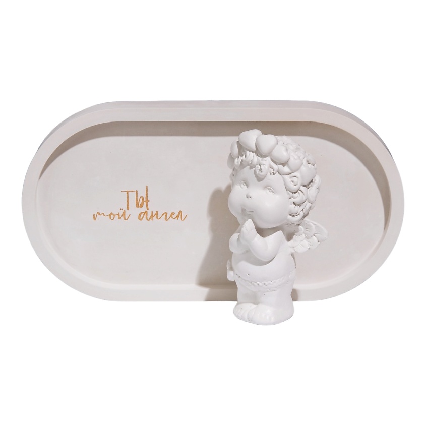 Изображение товара Магическая статуэтка Ангел Валентин на подносе Ты мой ангел ручная работа