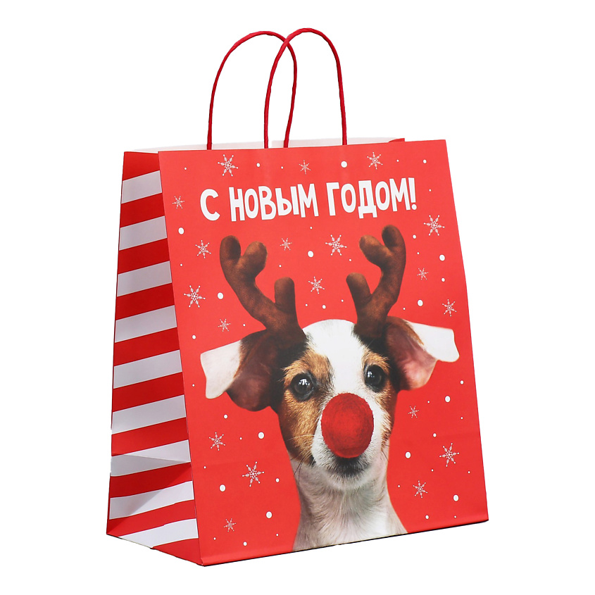 Изображение товара ДАРИТЕ СЧАСТЬЕ Пакет подарочный новогодний крафтовый «Олень ты», 1 шт