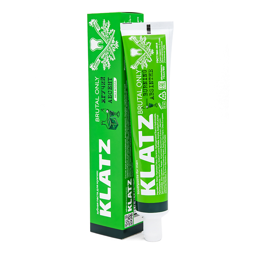Изображение товара KLATZ Зубная паста BRUTAL ONLY Жгучий абсент, 75 мл