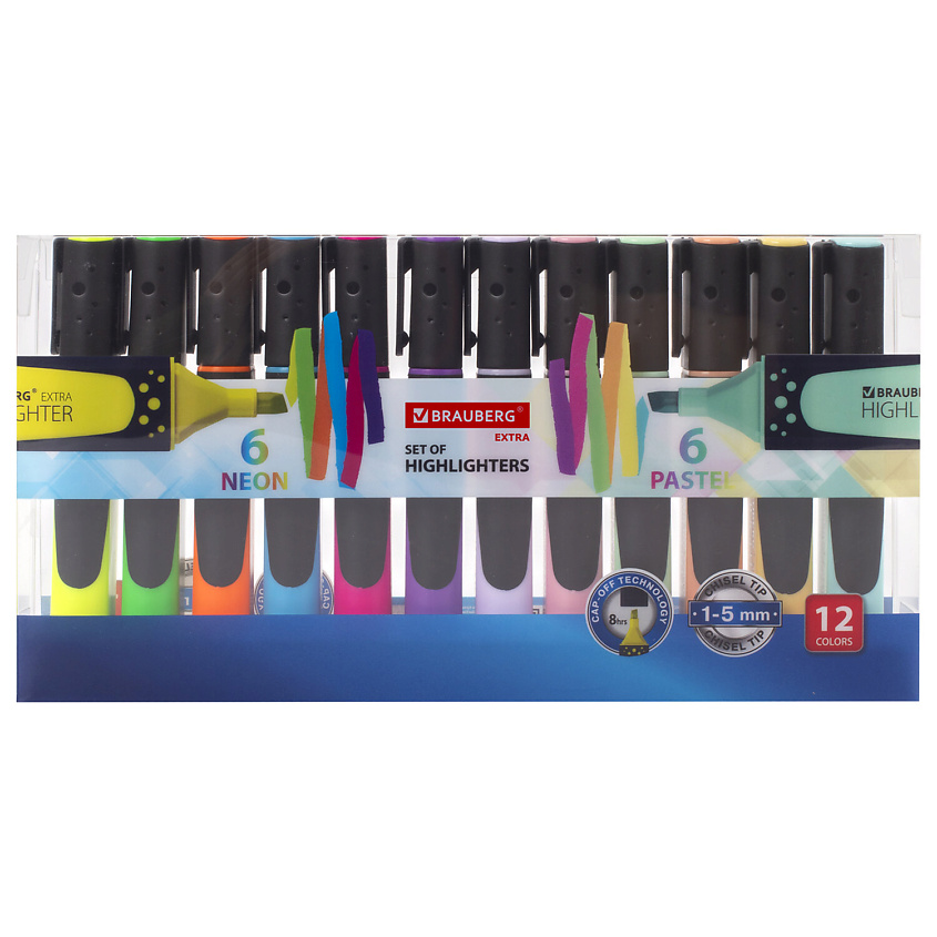 Изображение товара Брaуберг набор текстовыделителей на подставке 12 шт EXTRA