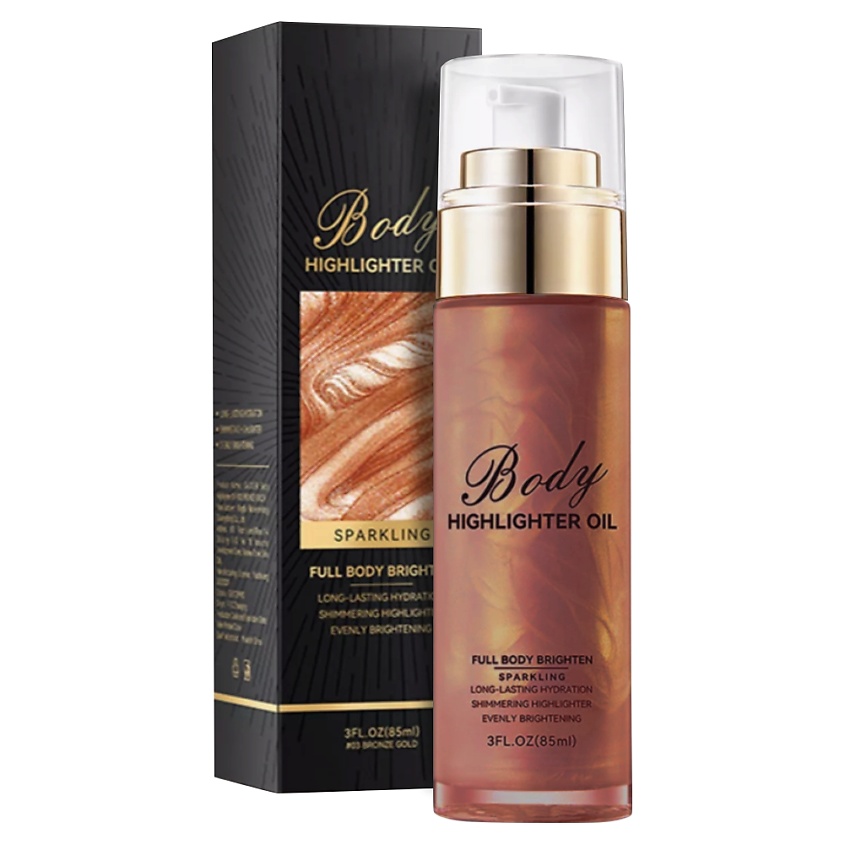 Изображение товара Масло-хайлайтер для лица и тела SADOER бронза 03 с эффектом загара и мерцанием