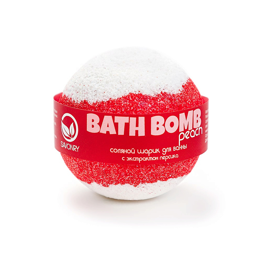 Изображение товара SAVONRY Шарик для ванны "Персик", 145 г