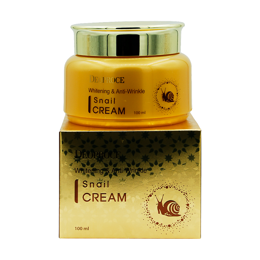 Изображение товара DEOPROCE Крем для лица с экстрактом улитки Whitening and Anti-Wrinkle Snail Cream, 100 г