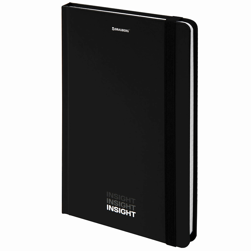 Изображение товара BRAUBERG Блокнот с резинкой А5 Insight, Черный