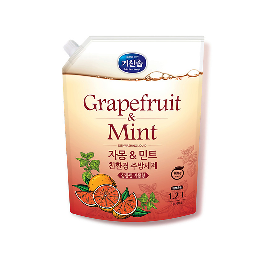 Изображение товара Средство для мытья посуды Grapefruit & Mint 1200 мл MUKUNGHWA - натуральное эффективное моющее сред