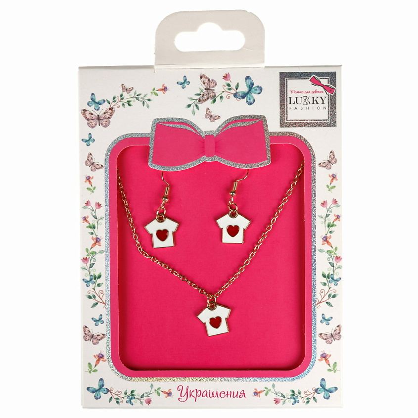 Изображение товара LUKKY Набор украшений Цепочка с подвеской и серьги Футболки, 1 шт