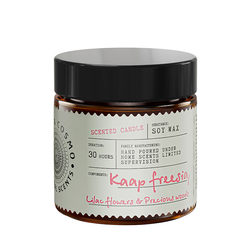 Изображение товара Ароматическая свеча в банке Фрезия сирень и драгоценное дерево 88 г ЕTERIA COSMO