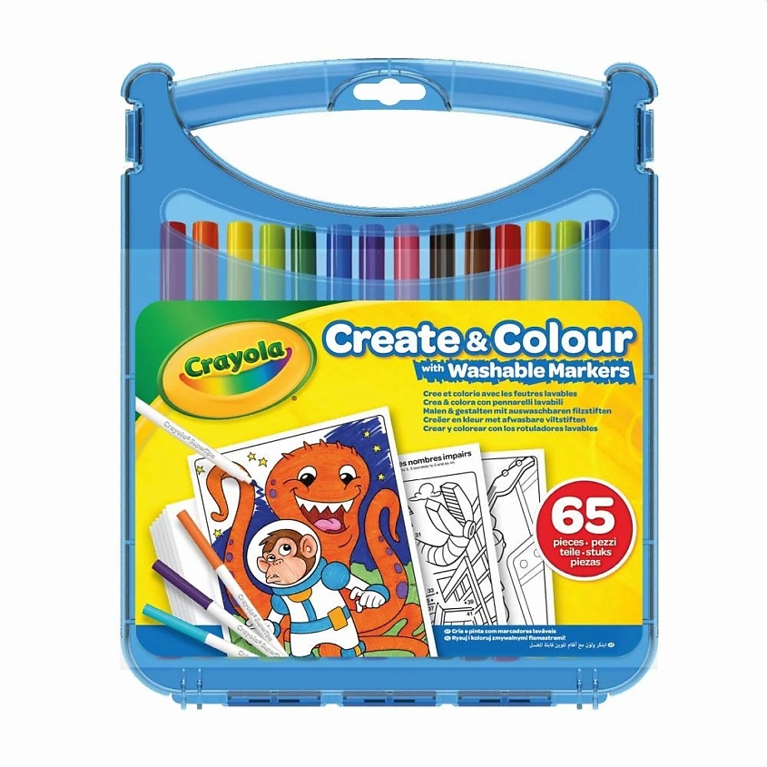 Изображение товара CRAYOLA Смываемые фломастеры в кейсе для хранения Create&Colour, 65 шт