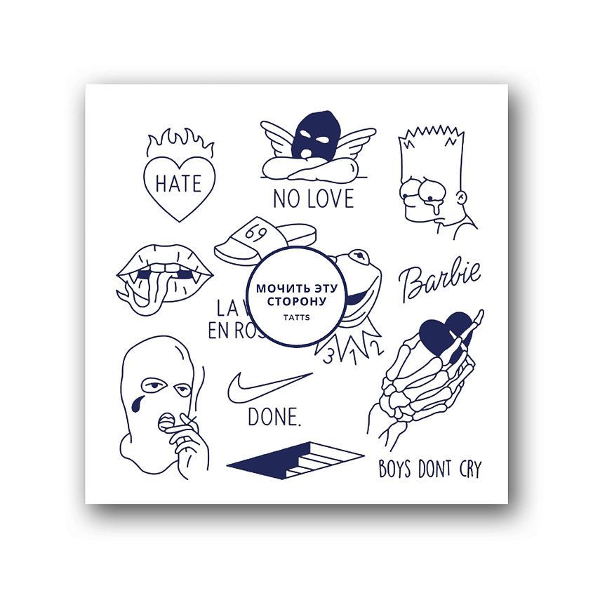 Изображение товара TATTS Временная тату Без пленки 10*10см, 1 шт.