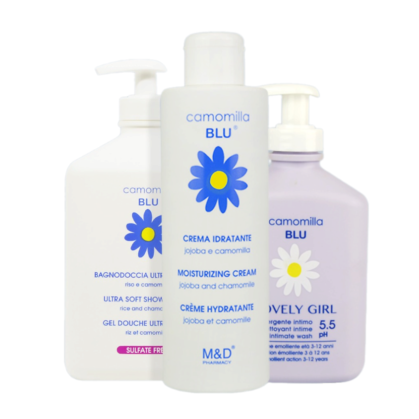 Изображение товара CAMOMILLA BLU Набор средств НЕЖНЫЙ УХОД для девочек 3-12 лет, 300 мл + 500 мл + 200 мл