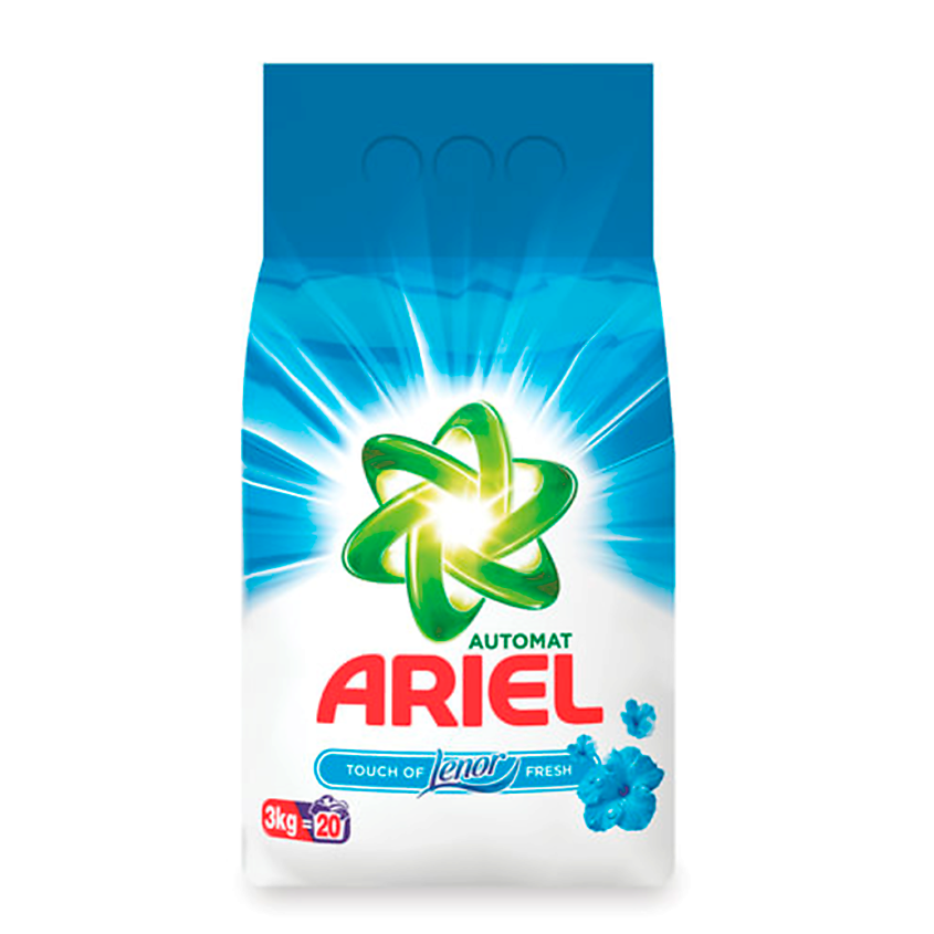 Изображение товара ARIEL Стиральный порошок автомат Аква пудра с ароматом Ленор для цветного, 3 кг
