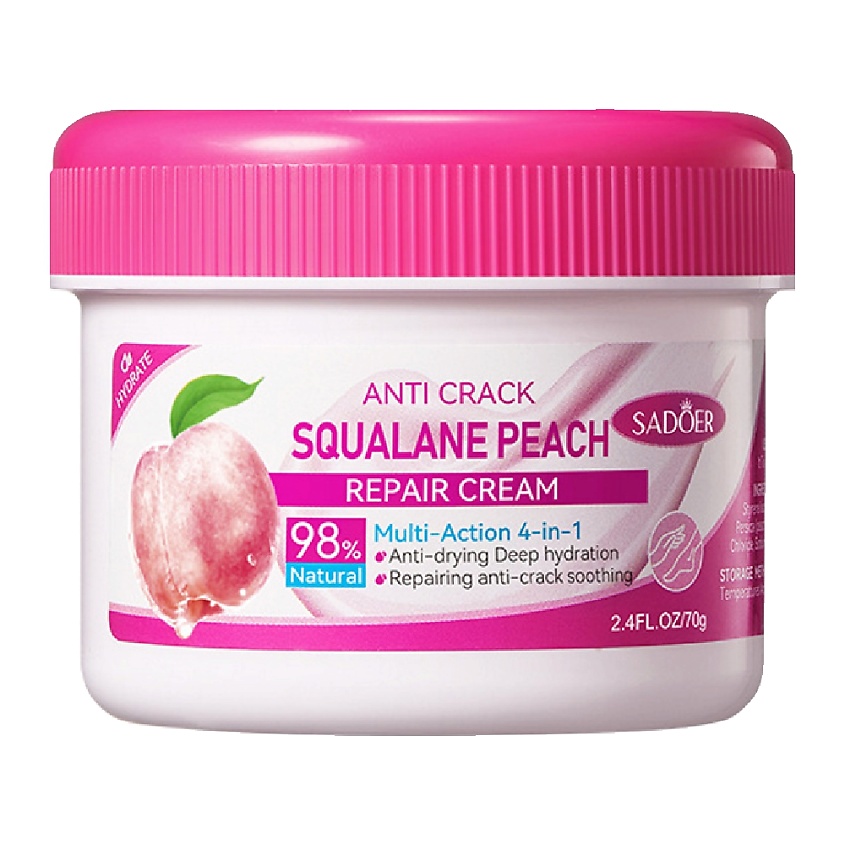 Изображение товара SADOER Крем для тела против трещин со скваланом и экстрактом персика, 70 гр.