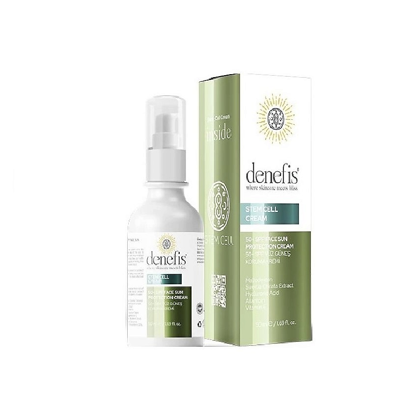 Изображение товара DENEFIS Солнцезащитный крем с растительными стволовыми клетками и защитным фактором 50+, 50 мл
