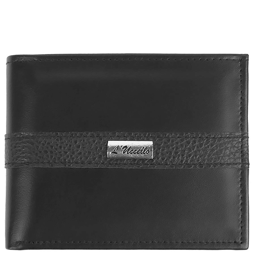 Изображение товара L'UCCELLO Кошелек мужской из натуральной кожи, Цвет: Черный; размер: 24x16x72