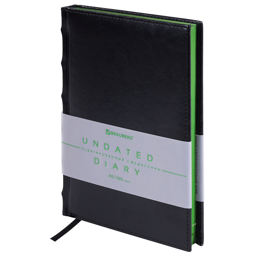 Изображение товара BRAUBERG Ежедневник недатированный А5 FLAME, Черный