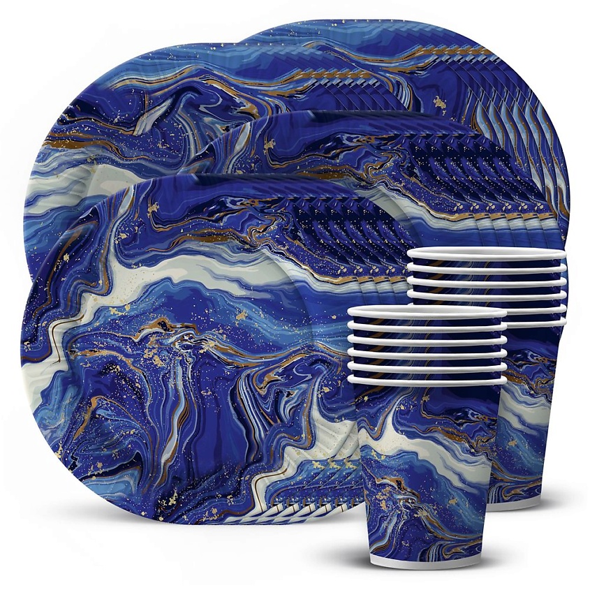 Изображение товара ND PLAY Набор посуды для праздника Смола синяя, 1 шт.