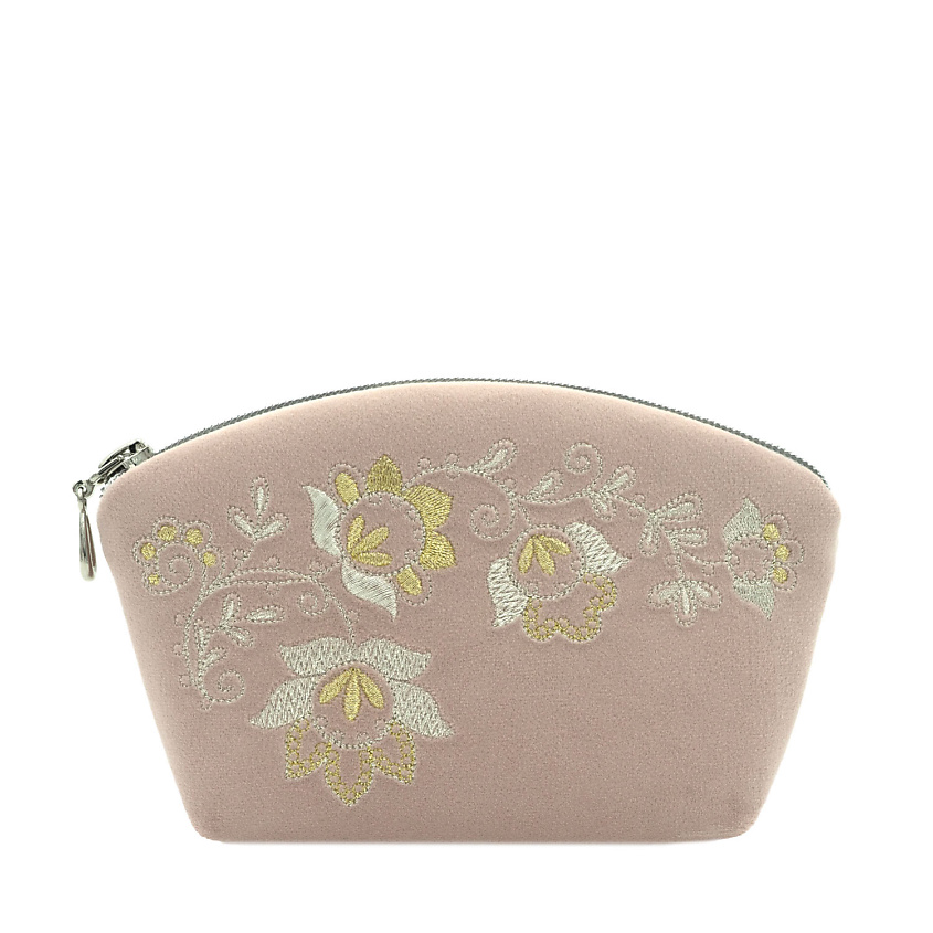 Изображение товара Косметичка бархатная Торжокские Золотошвеии 294 Рис 775 розовая элегантная