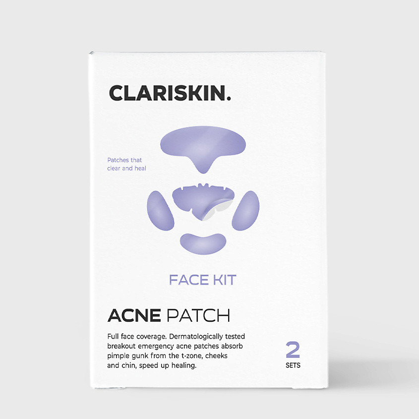 Изображение товара CLARISKIN Face Kit Набор гидроколлоидных патчей от акне для всего лица, 1 шт