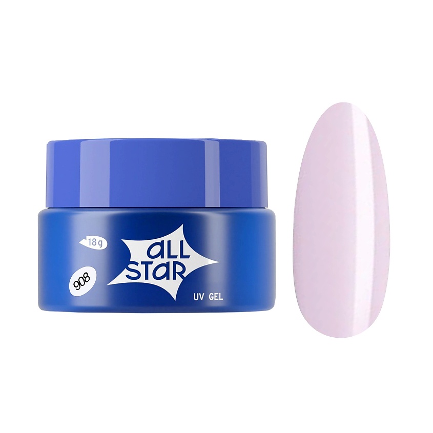 Изображение товара ALL STAR PROFESSIONAL Гель для моделирования ногтей Milky Lilac 908 18 г