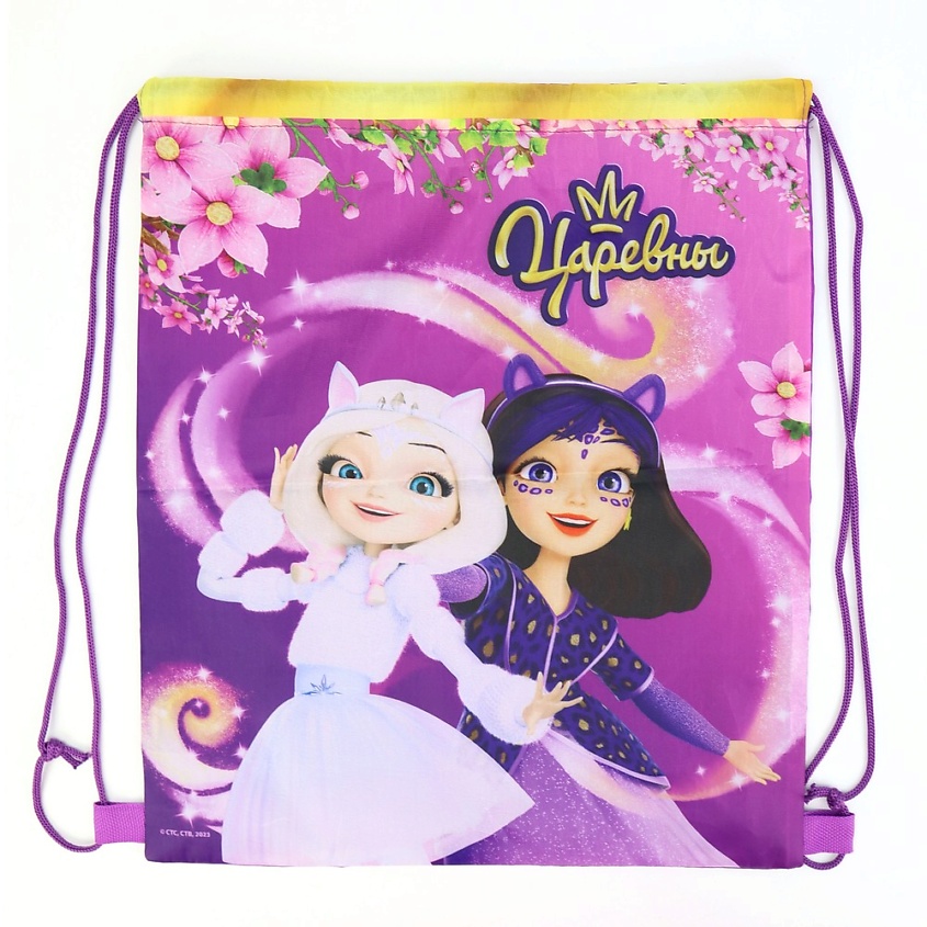 Изображение товара Мешок для обуви ND PLAY Царевны 35х41 см яркий принт легкий прочный