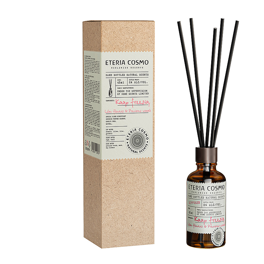 Изображение товара ETERIA COSMO Ароматический диффузор Фрезия сирень и драгоценное дерево, 45 мл