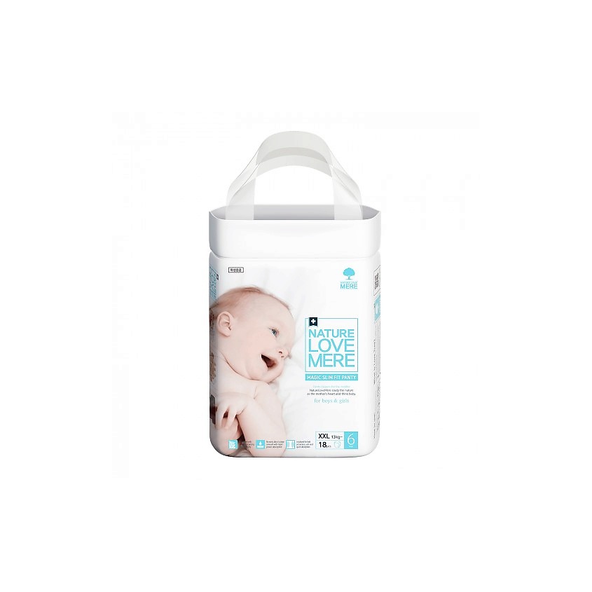 Изображение товара NATURE LOVE MERE Трусики-подгузники ультратонкие MAGIC SLIM XXL от 13 кг, 18 шт.