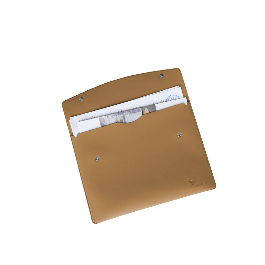 Изображение товара FLEXPOCKET Папка - конверт формата А4 на двух кнопках из экокожи, Бежевый