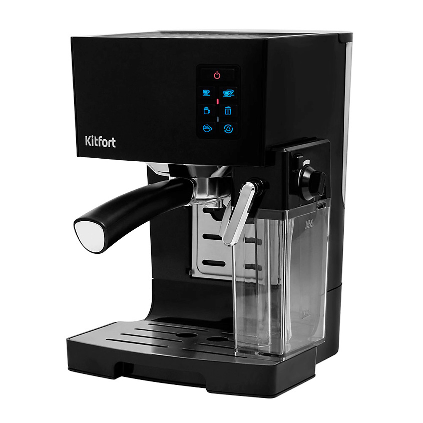 Изображение товара Кофеварка KITFORT КТ-743 рожковая с капучинатором черная