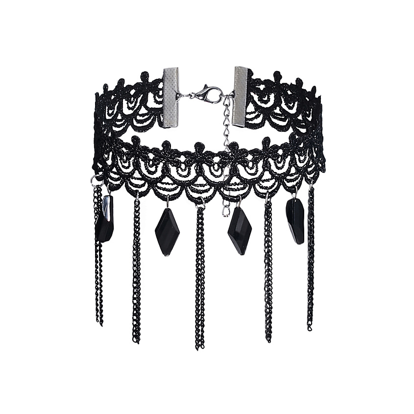 Изображение товара NOTHING BUT LOVE Чокер в готическом стиле "Камни и Цепи", Черный