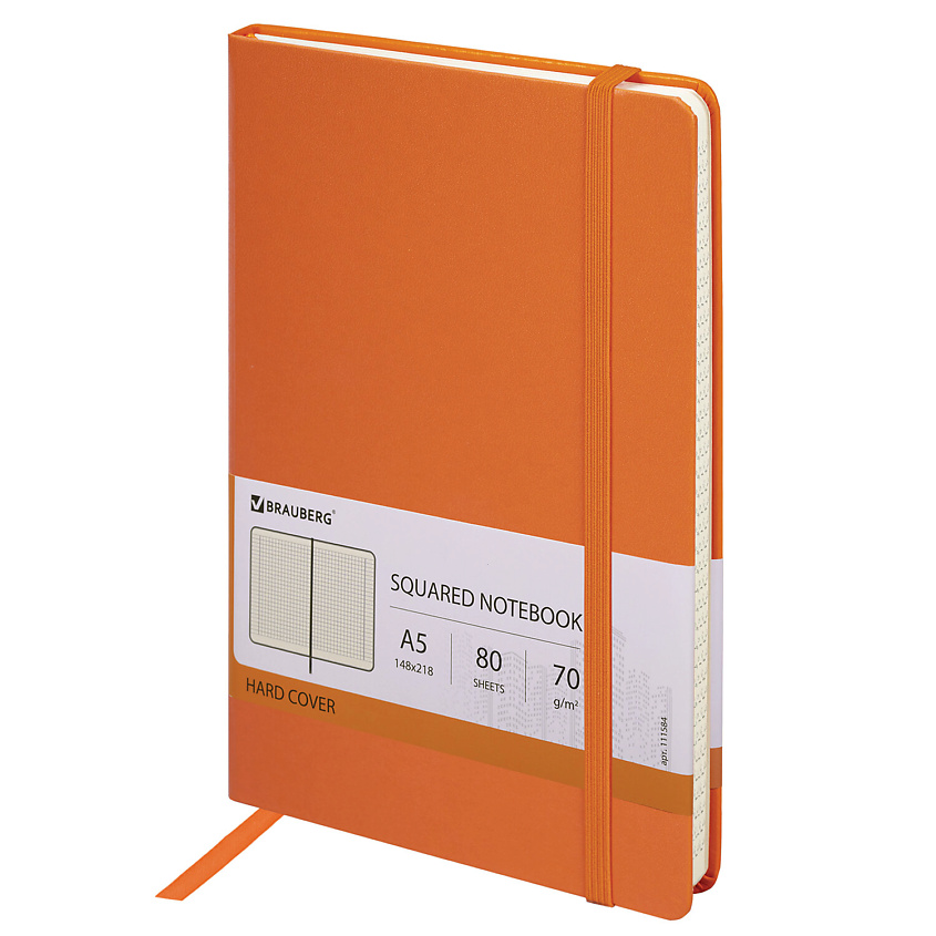 Изображение товара Блокнот BRAUBERG А5 Metropolis 80 листов Оранжевый классический стиль