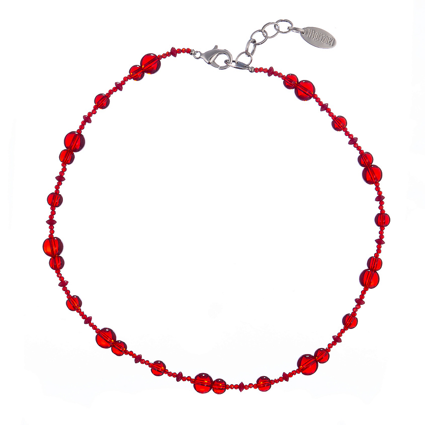 Изображение товара Колье Crespino Lanzerotti с кораллом, кристаллами и стеклянными бусинами женское яркое украшение