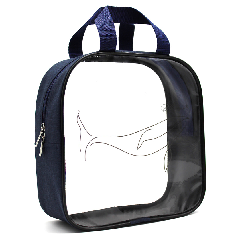 Изображение товара Большая прозрачная косметичка ALISSIROSSI из ПВХ и Оксфорд для путешествий и хранения