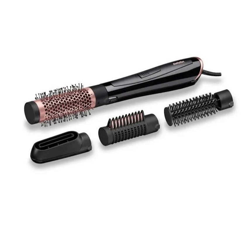 Изображение товара BABYLISS Фен-щетка для волос AS126E с 4 насадками, Черный, розовый