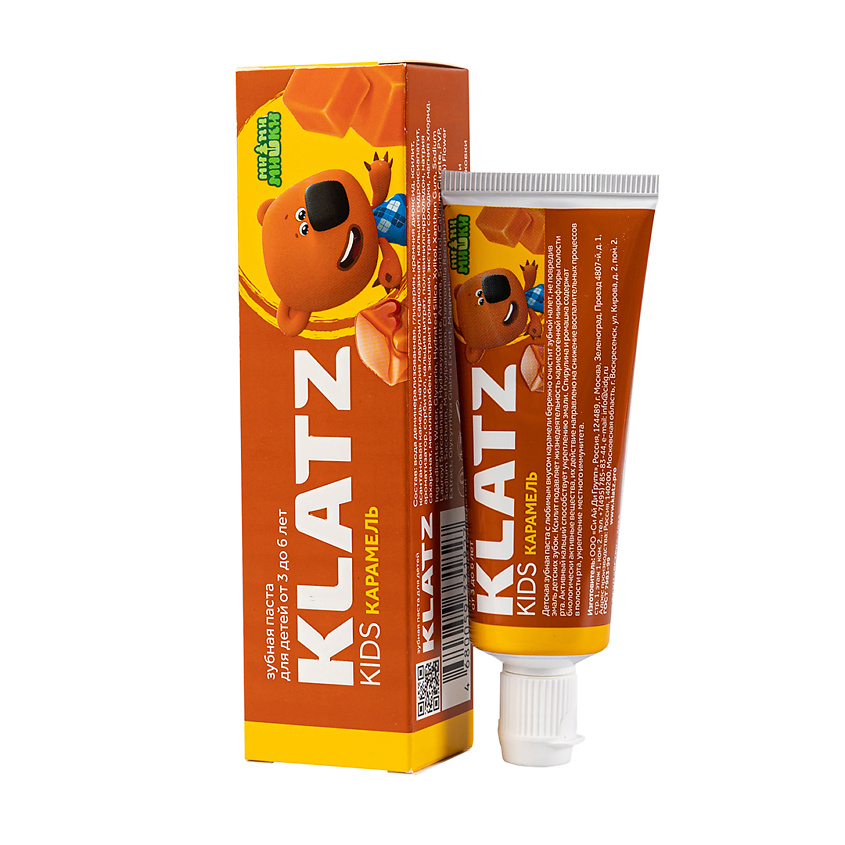 Изображение товара KLATZ Детская Зубная паста KIDS Мимимишки Карамель без фтора, 40 мл