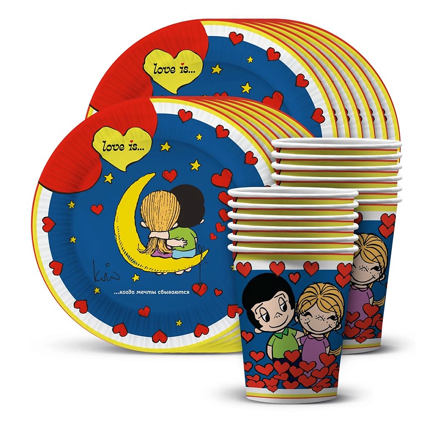 Изображение товара ND PLAY Набор посуды для праздника Love is, 1 шт.