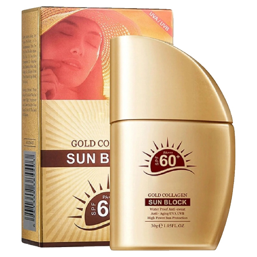 Изображение товара SADOER Крем для лица и тела SPF60+ Солнцезащитный Gold с коллагеном, 30 гр.