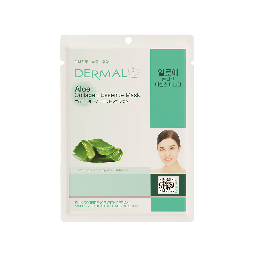 Изображение товара Дермал Тканевая маска с алоэ и коллагеном 23 г увлажнение и восстановление кожи
