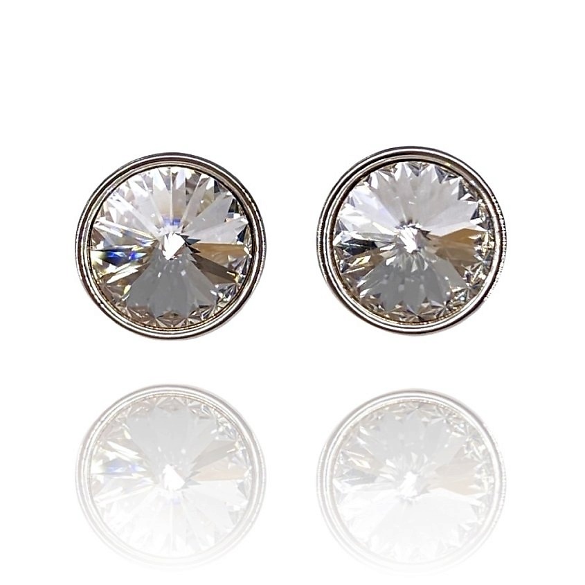 Изображение товара Амантё Кристалл Пусеты KR 10mm прозрачно с Swarovski изысканные серьги