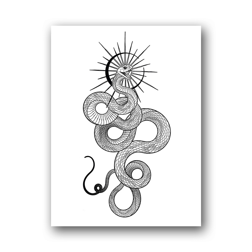 Изображение товара Временные переводные тату TATTS 10x15 см для взрослых и детей безопасные гипоаллергенные