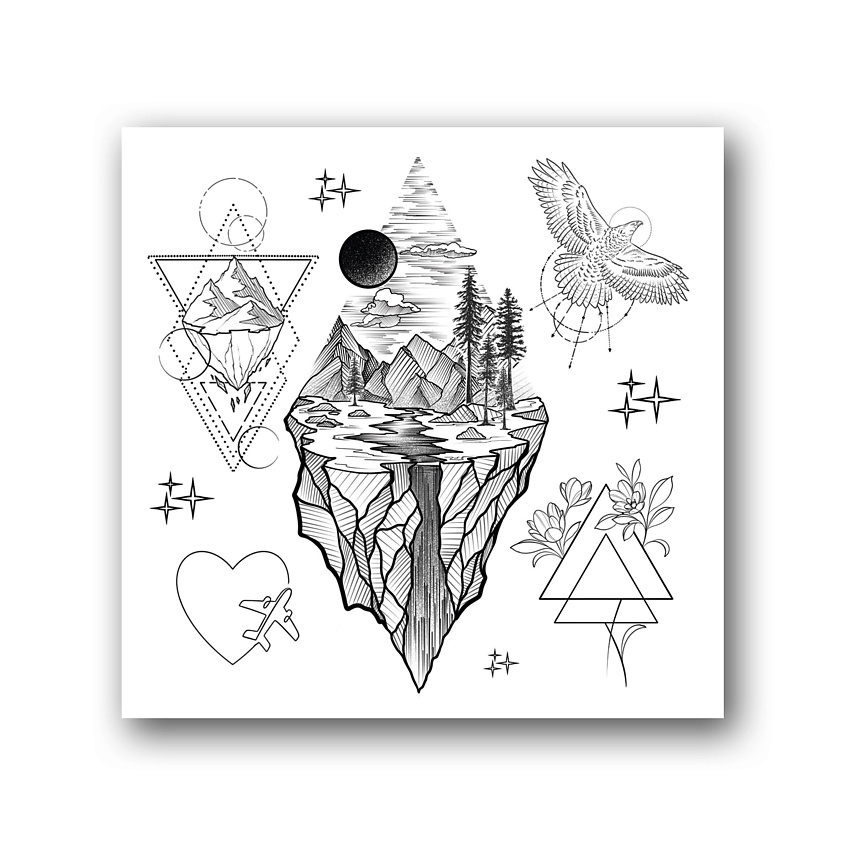 Изображение товара Временные переводные татуировки TATTS 10*10 см для взрослых и детей